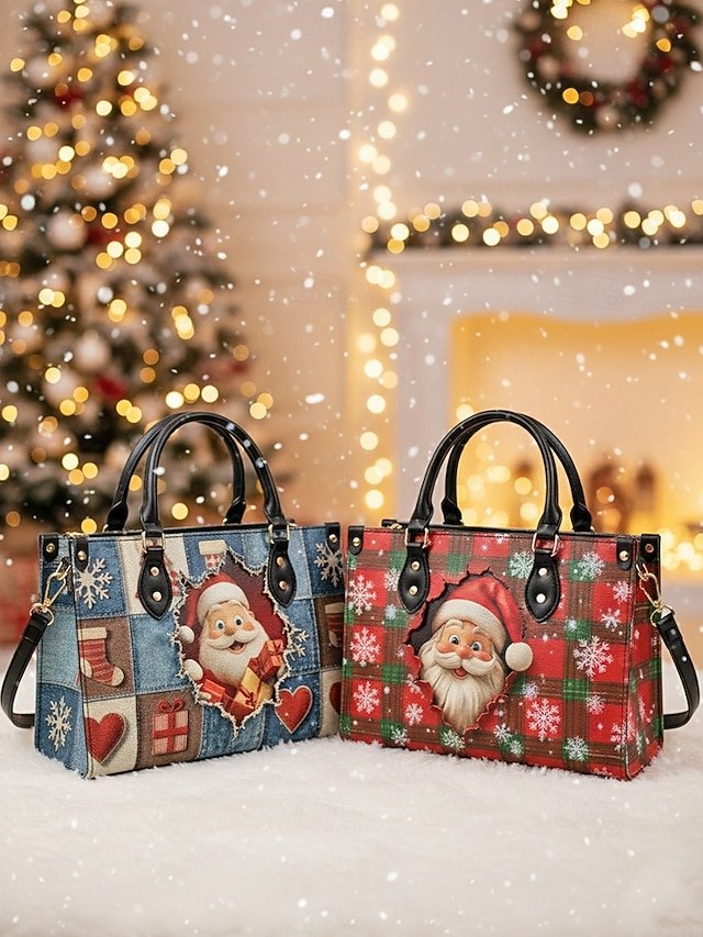Women’s Christmas Tote Bag with Print - Image 4