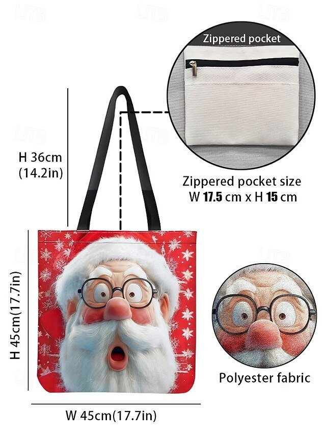 Women’s Foldable Christmas Tote Bag - Image 5