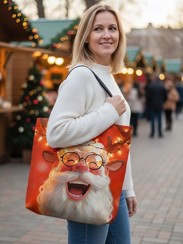 Women’s Foldable Christmas Tote Bag - Image 7