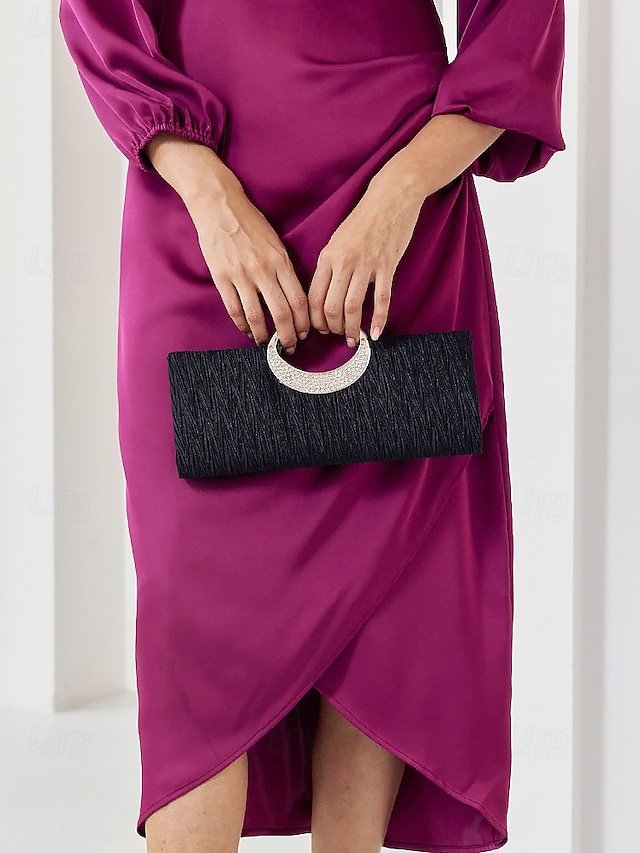 Women’s Polyester Clutch with Crystals - Image 2