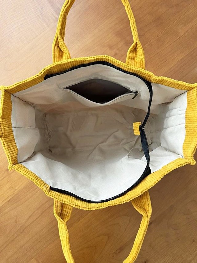 Women’s Corduroy Tote Bag with Multiple Pockets - Image 8