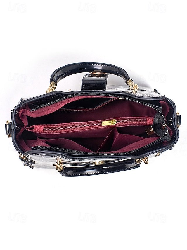Women’s Croc-Embossed Top-Handle Satchel - Image 4