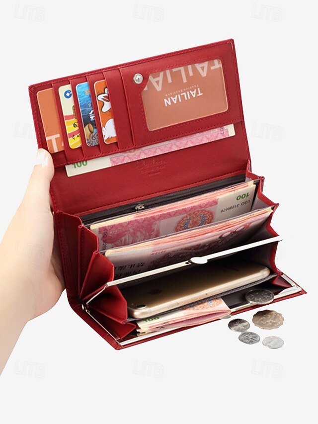 Women’s Crocodile Pattern Faux Leather Long Wallet - Image 7