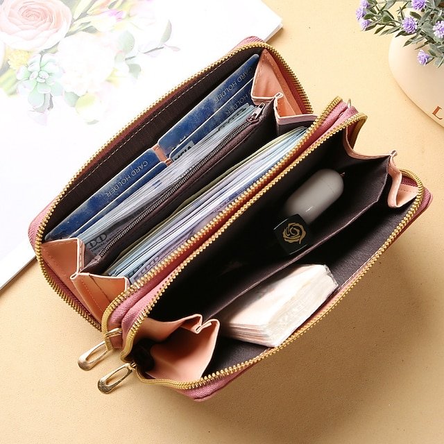 Women’s Faux Leather Wallet with Zipper - Image 5