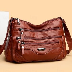 Women’s Lightweight Faux Leather Crossbody Bag