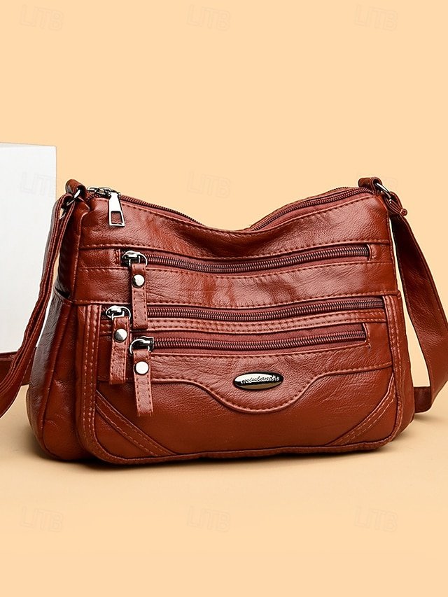 Women’s Lightweight Faux Leather Crossbody Bag