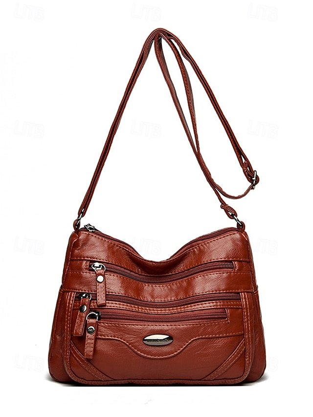 Women’s Lightweight Faux Leather Crossbody Bag - Image 3