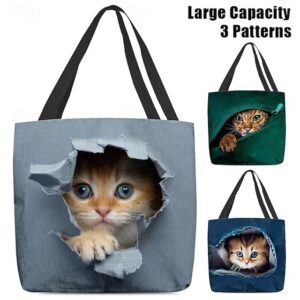 Women’s Cute Kitten Print Tote Bag