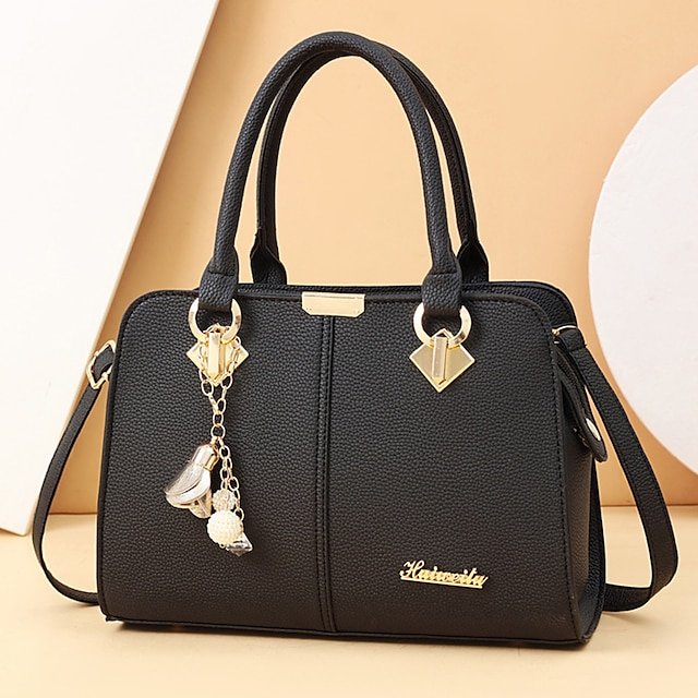 Women’s Elegant Blue Handbag with Removable Strap - Image 2