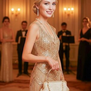 Alternative view of Women’s Elegant Pearl Handle Clutch Bag