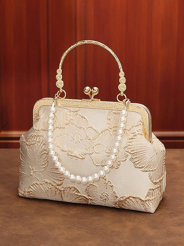 Women’s Elegant Pearl Handle Clutch Bag - Image 4
