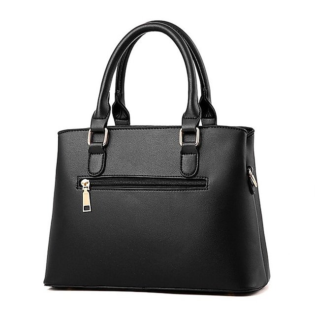 Women’s Faux Leather Handbag with Chain - Image 3