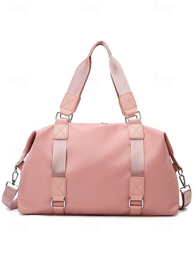Women’s Fashion Pink Nylon Duffel Bag - Image 4