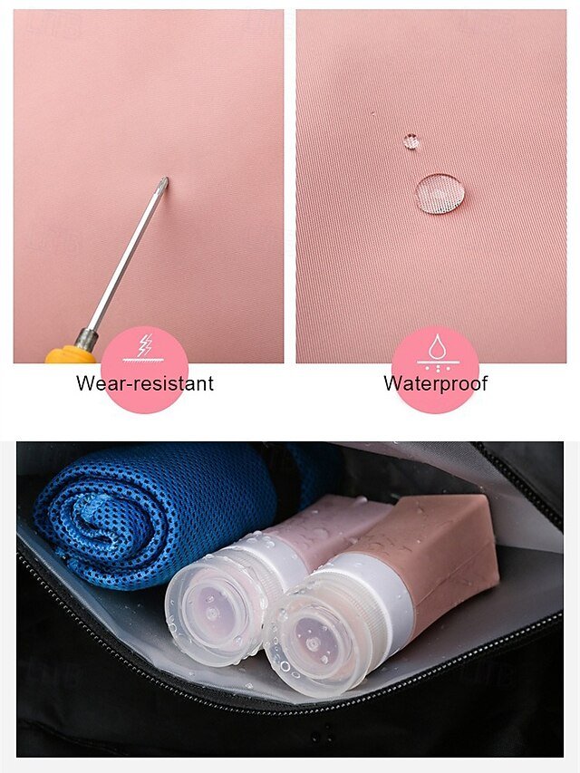 Women’s Fashion Pink Nylon Duffel Bag - Image 8