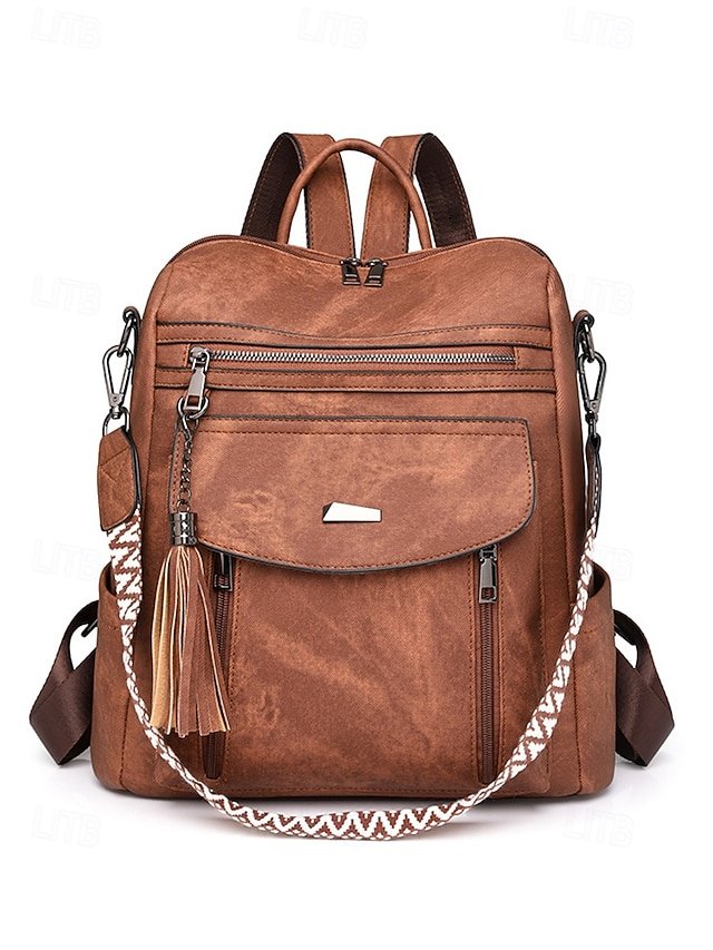 Women’s Faux Leather Convertible Backpack Purse - Image 4