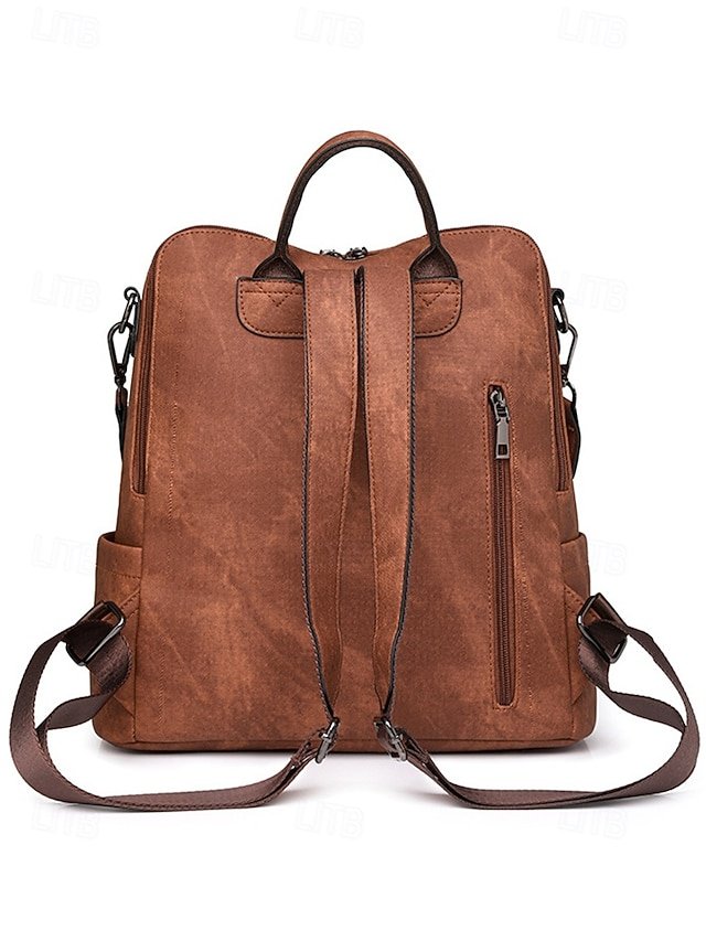 Women’s Faux Leather Convertible Backpack Purse - Image 6