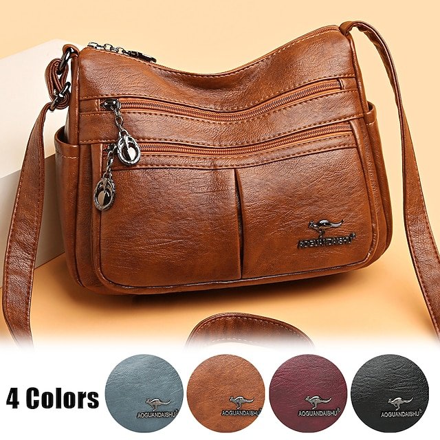 Women’s Large-Capacity Faux Leather Crossbody Bag