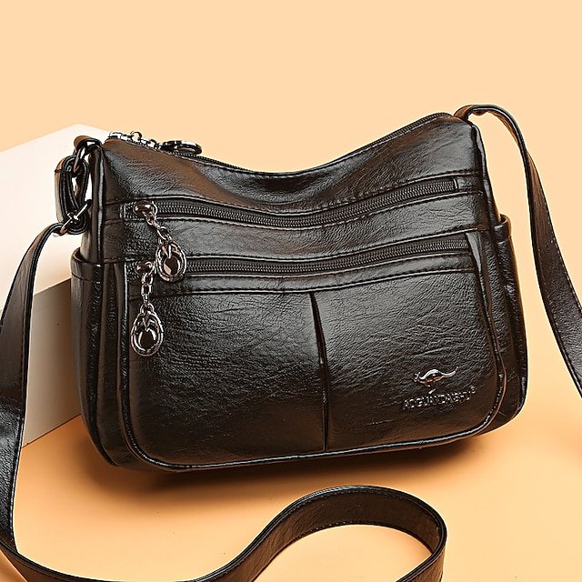 Women’s Large-Capacity Faux Leather Crossbody Bag - Image 4