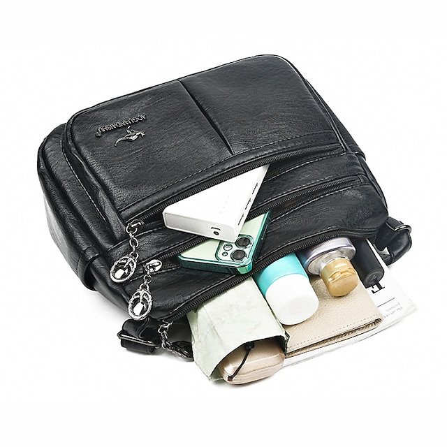 Women’s Large-Capacity Faux Leather Crossbody Bag - Image 5