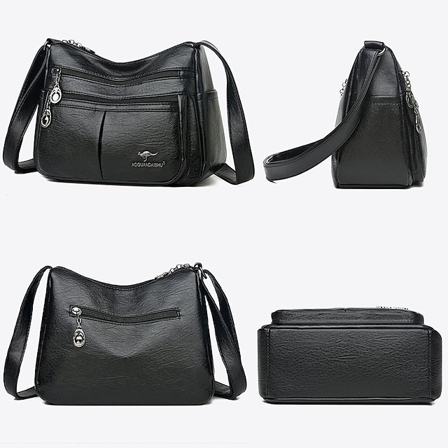 Women’s Large-Capacity Faux Leather Crossbody Bag - Image 7