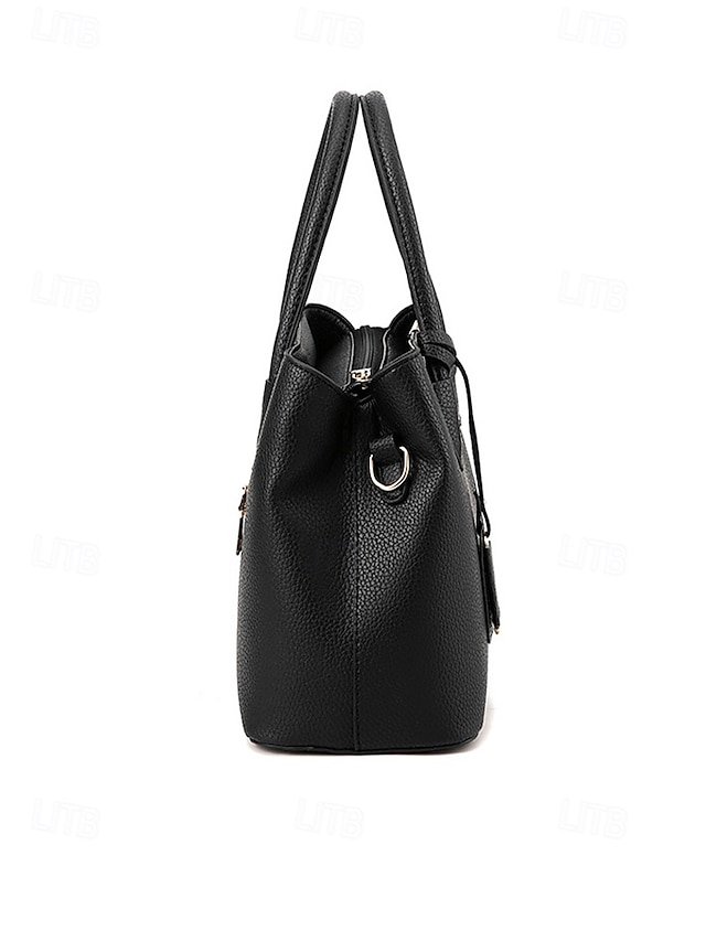 Women’s Faux Leather Handbag with Adjustable Strap - Image 6