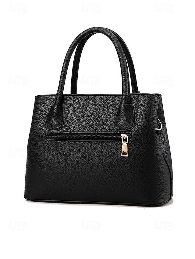Women’s Faux Leather Handbag with Adjustable Strap - Image 7