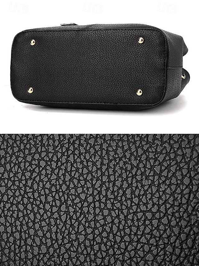 Women’s Faux Leather Handbag with Adjustable Strap - Image 8
