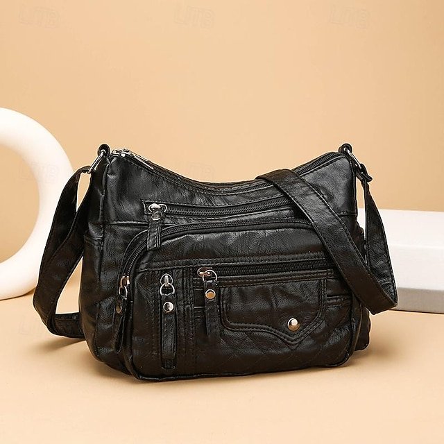 Women’s Faux Leather Quilted Crossbody Bag