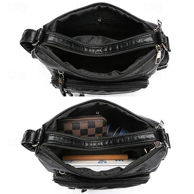 Women’s Faux Leather Quilted Crossbody Bag - Image 2