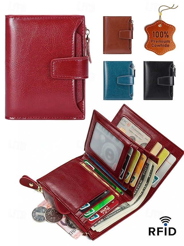 Women’s Genuine Leather RFID Blocking Wallet - Image 2