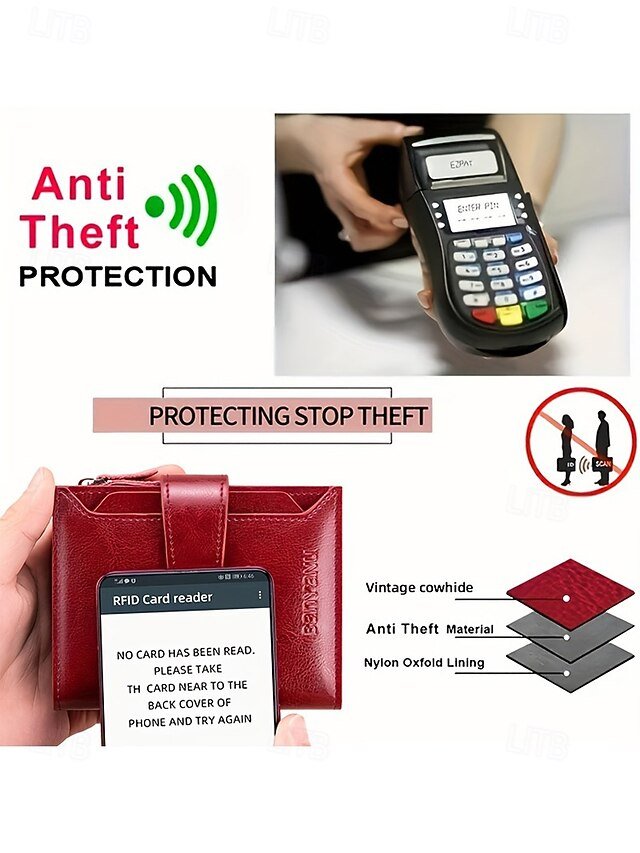 Women’s Genuine Leather RFID Blocking Wallet - Image 8