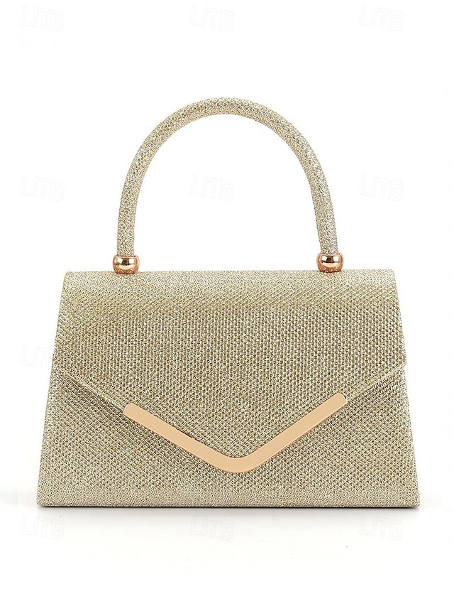 Women’s Glitter Evening Clutch Bag with Chain Strap
