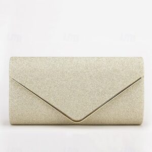 Alternative view of Women’s Gold Glitter Envelope Clutch with Chain Strap