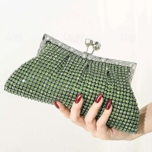 Alternative view of Women’s Green Sage Rhinestone Clutch Purse