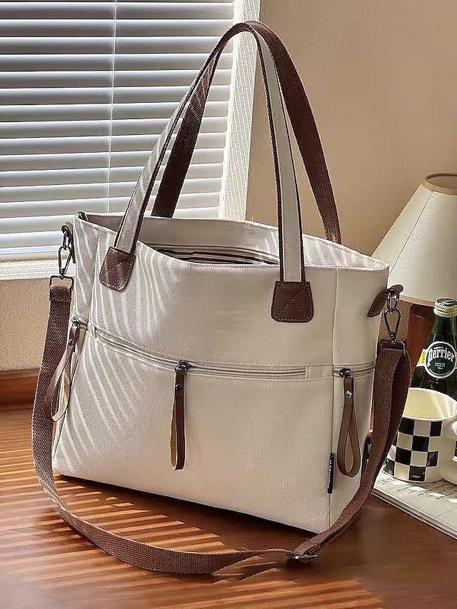 Women’s Canvas Tote Bag with Zipper