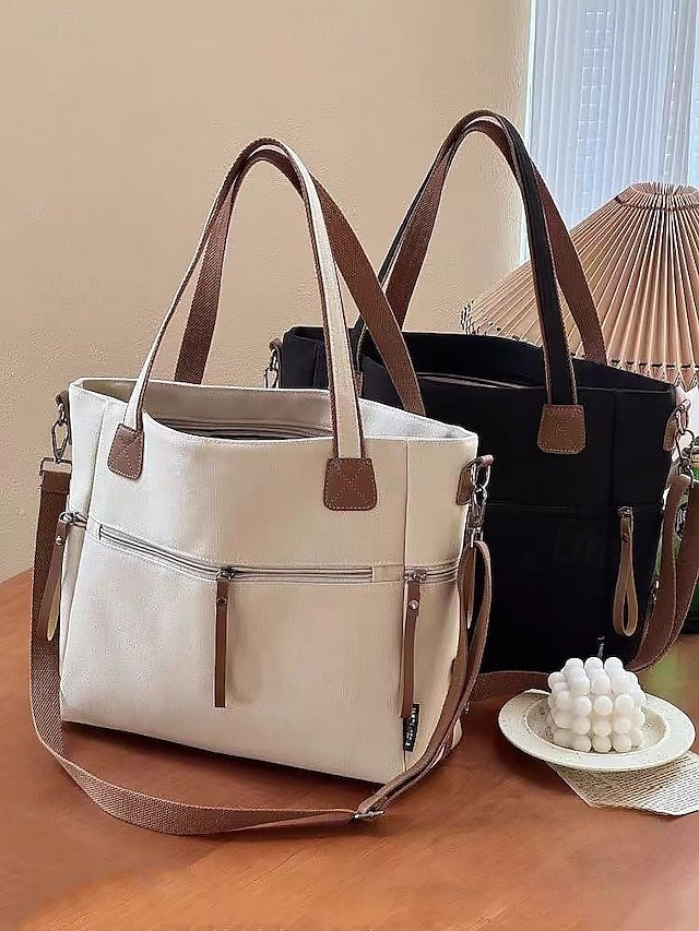 Women’s Canvas Tote Bag with Zipper - Image 4