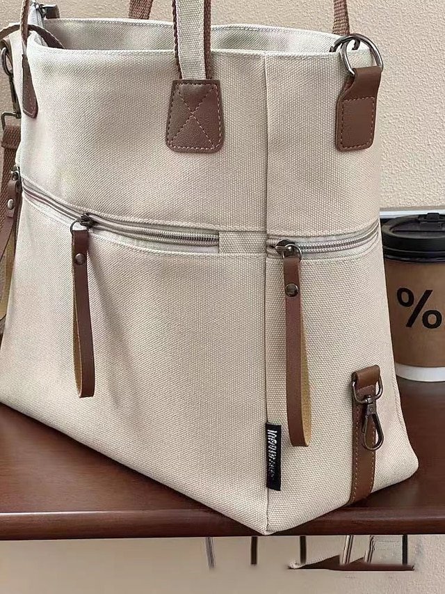 Women’s Canvas Tote Bag with Zipper - Image 5