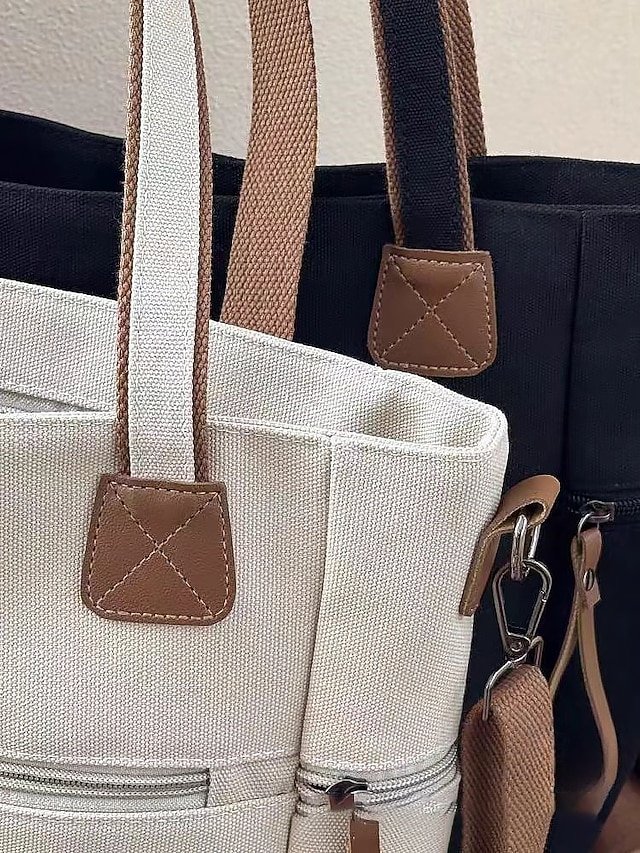Women’s Canvas Tote Bag with Zipper - Image 6
