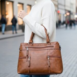 Alternative view of Women’s Large Faux Leather Shoulder Tote Bag