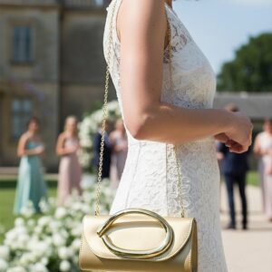 Alternative view of Women’s Metallic Evening Clutch Bag with Gold Handle