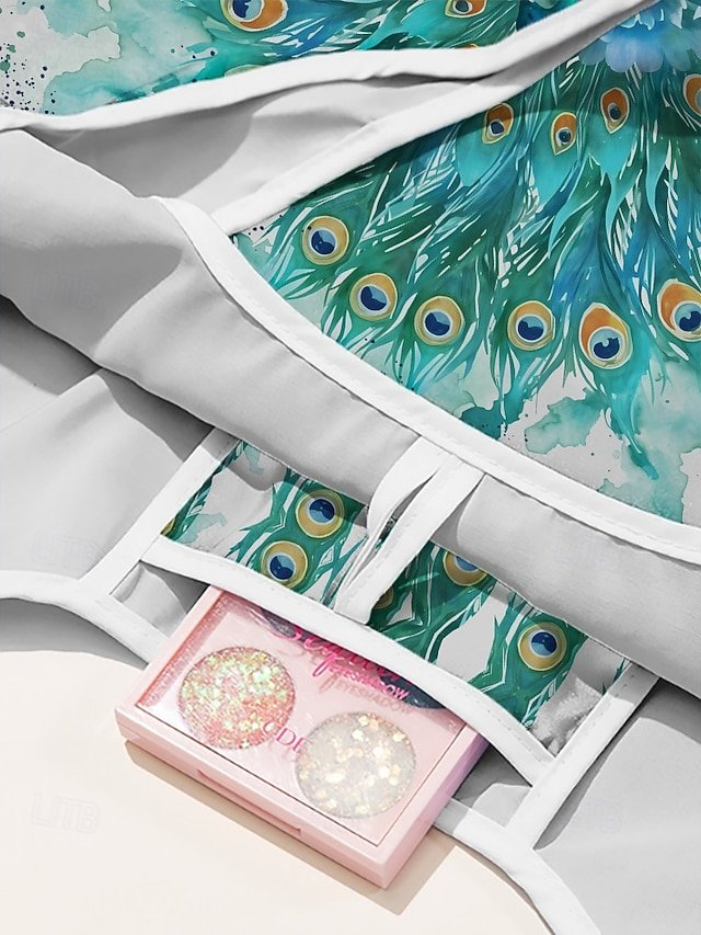 Women’s Peacock Print Folding Tote Bag - Image 5