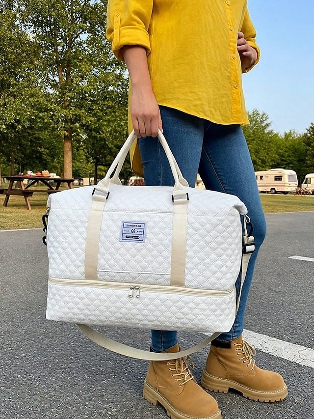 Women’s Quilted Nylon Duffel Bag Set - Image 4