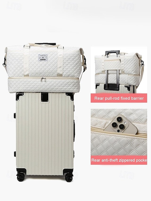 Women’s Quilted Nylon Duffel Bag Set - Image 7
