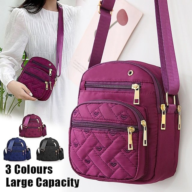 Women’s Quilted Nylon Crossbody Bag