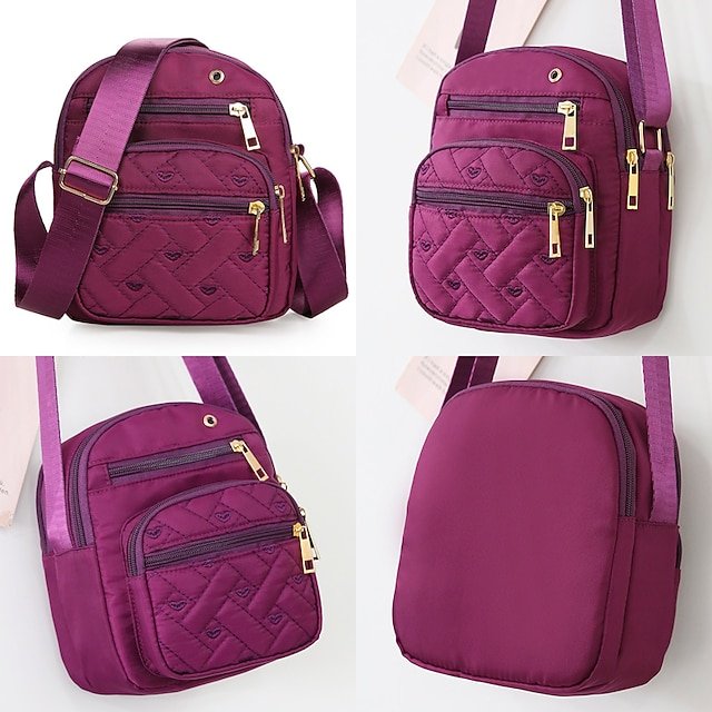 Women’s Quilted Nylon Crossbody Bag - Image 4