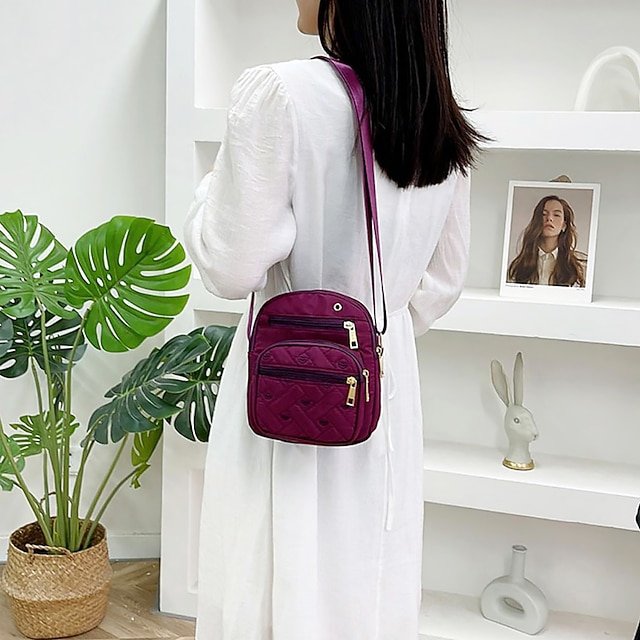 Women’s Quilted Nylon Crossbody Bag - Image 5