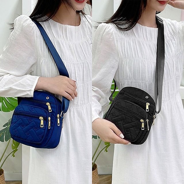 Women’s Quilted Nylon Crossbody Bag - Image 6
