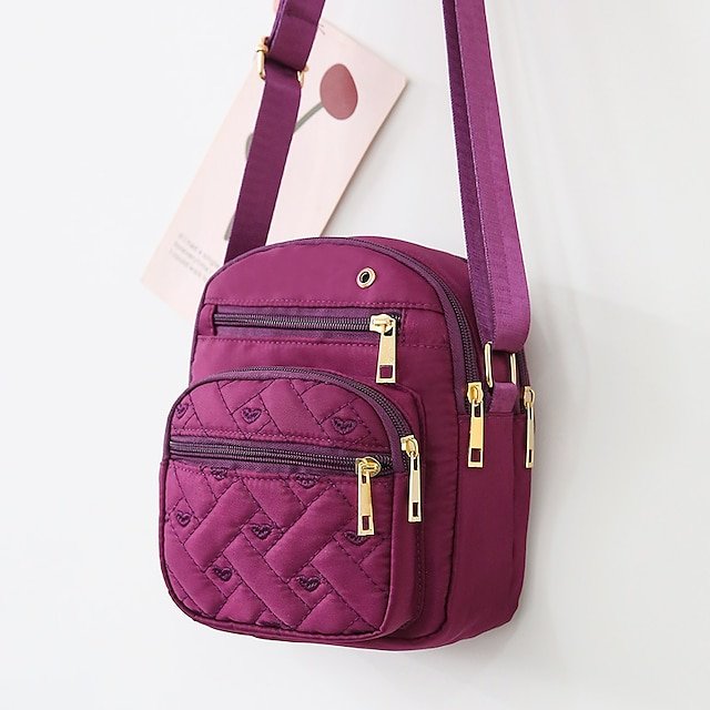 Women’s Quilted Nylon Crossbody Bag - Image 7