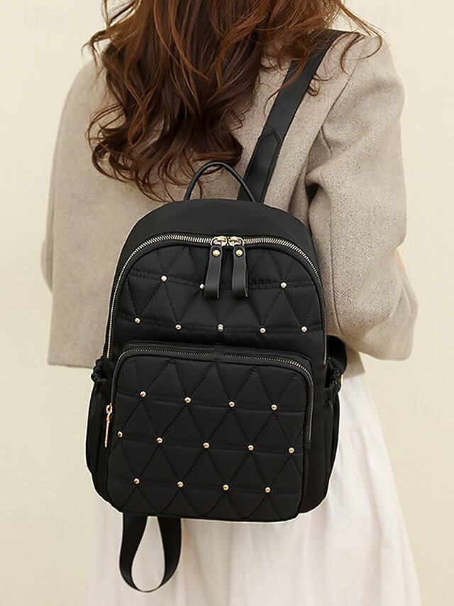 Women’s Quilted Waterproof Nylon Backpack - Image 2