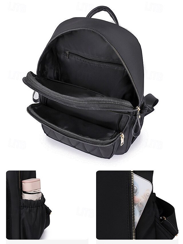 Women’s Quilted Waterproof Nylon Backpack - Image 6